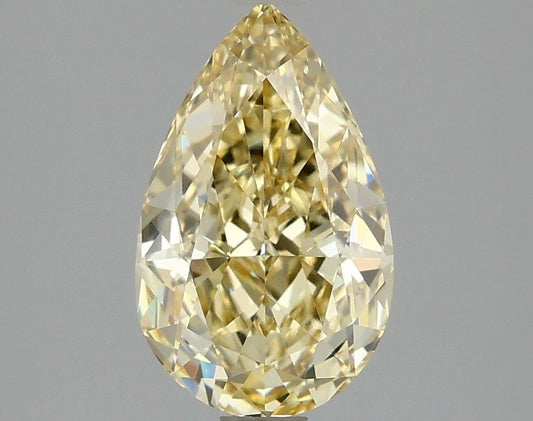 Lab-Grown Pear Diamond - 1.99 Carats, Fancy Intense Yellow Color, VVS2 Clarity - Certified by IGI - Report Number: LG663414727