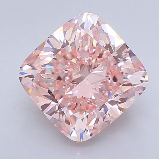Lab-Grown Cushion Diamond - 4.0 Carats, Fancy Intense Pink Color, VVS2 Clarity - Certified by IGI - Report Number: LG638405141