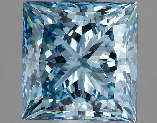 Lab-Grown Princess Diamond - 2.02 Carats, Fancy Vivid Blue Color, VS2 Clarity - Certified by IGI - Report Number: LG626420595