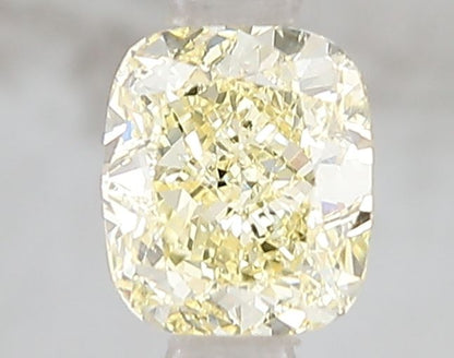 Lab-Grown Cushion Diamond - 1.01 Carats, Fancy Yellow Color, VS1 Clarity - Certified by IGI - Report Number: LG671494870