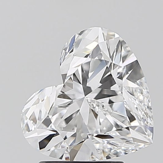 Lab-Grown Heart Diamond - 2.5 Carats, D Color, VVS2 Clarity - Certified by IGI - Report Number: LG662464602