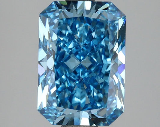Lab-Grown Radiant Diamond - 3.05 Carats, Fancy Vivid Blue Color, VVS2 Clarity - Certified by IGI - Report Number: LG687559763