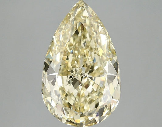 Lab-Grown Pear Diamond - 4.04 Carats, Fancy Intense Yellow Color, VVS2 Clarity - Certified by IGI - Report Number: LG692518944