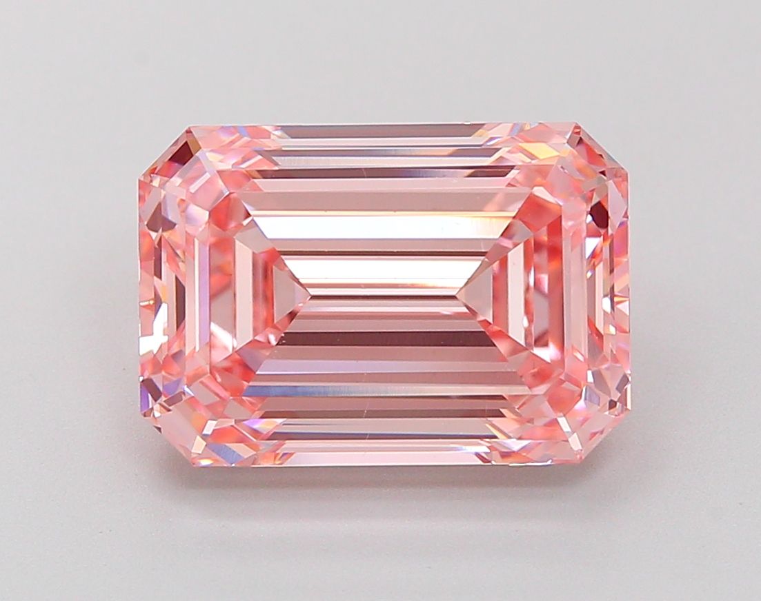 Lab-Grown Emerald Diamond - 6.12 Carats, Fancy Intense Pink Color, VS1 Clarity - Certified by IGI - Report Number: LG640448729