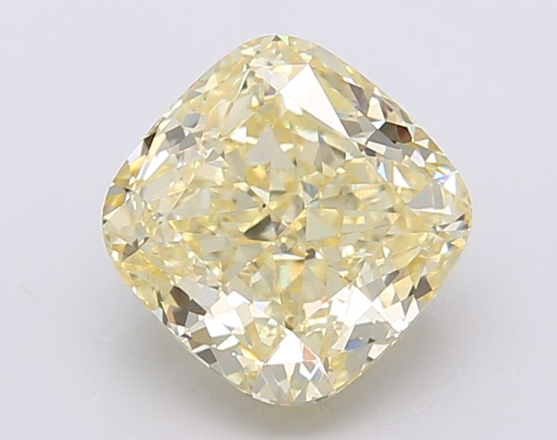 Lab-Grown Cushion Diamond - 2.56 Carats, Fancy Intense Yellow Color, VS2 Clarity - Certified by IGI - Report Number: LG607397845