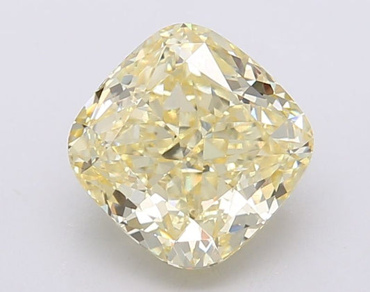 Lab-Grown Cushion Diamond - 2.56 Carats, Fancy Intense Yellow Color, VS2 Clarity - Certified by IGI - Report Number: LG607397845