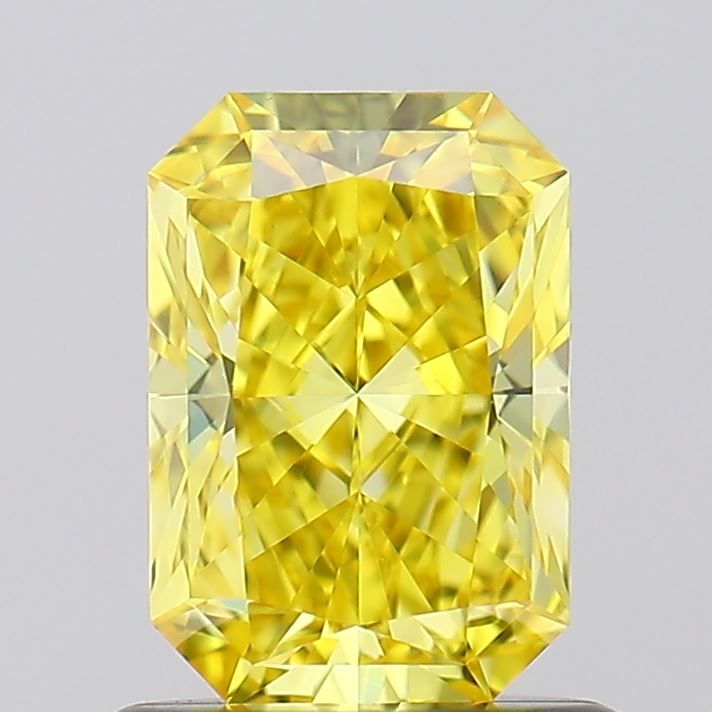 Lab-Grown Radiant Diamond - 1.01 Carats, Fancy Vivid Yellow Color, VVS1 Clarity - Certified by IGI - Report Number: LG617497649