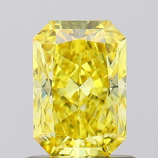 Lab-Grown Radiant Diamond - 1.01 Carats, Fancy Vivid Yellow Color, VVS1 Clarity - Certified by IGI - Report Number: LG617497649