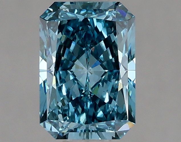 Lab-Grown Radiant Diamond - 1.04 Carats, Fancy Vivid Blue Color, VS2 Clarity - Certified by IGI - Report Number: LG633423944