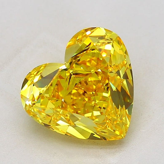 Lab-Grown Heart Diamond - 7.46 Carats, Fancy Vivid Yellow Color, VVS2 Clarity - Certified by IGI - Report Number: LG684511832