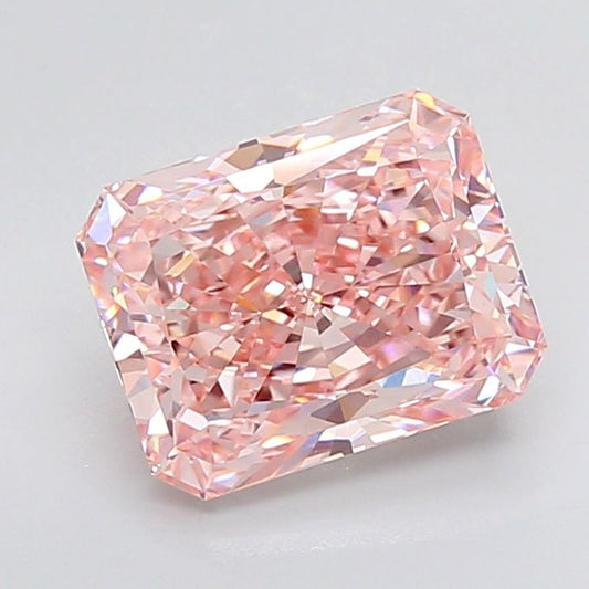 Lab-Grown Radiant Diamond - 5.1 Carats, Fancy Vivid Pink Color, VVS2 Clarity - Certified by IGI - Report Number: LG642450142