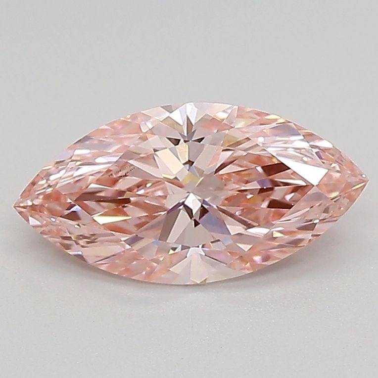 Lab-Grown Marquise Diamond - 0.96 Carats, Fancy Vivid Pink Color, VVS2 Clarity - Certified by IGI - Report Number: LG683527344
