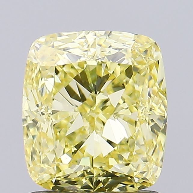 Lab-Grown Cushion Diamond - 1.5 Carats, Fancy Intense Yellow Color, VS1 Clarity - Certified by IGI - Report Number: LG623475083