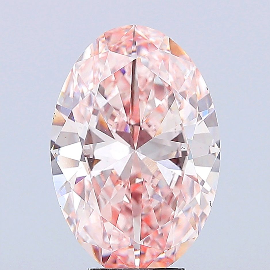 Lab-Grown Oval Diamond - 6.08 Carats, Fancy Intense Pink Color, VS1 Clarity - Certified by IGI - Report Number: LG662425363