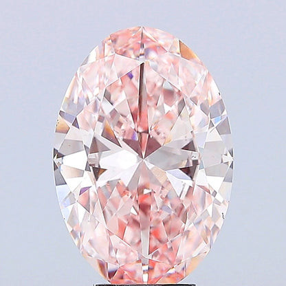 Lab-Grown Oval Diamond - 6.08 Carats, Fancy Intense Pink Color, VS1 Clarity - Certified by IGI - Report Number: LG662425363