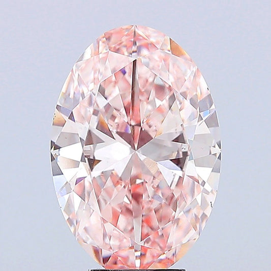 Lab-Grown Oval Diamond - 6.08 Carats, Fancy Intense Pink Color, VS1 Clarity - Certified by IGI - Report Number: LG662425363