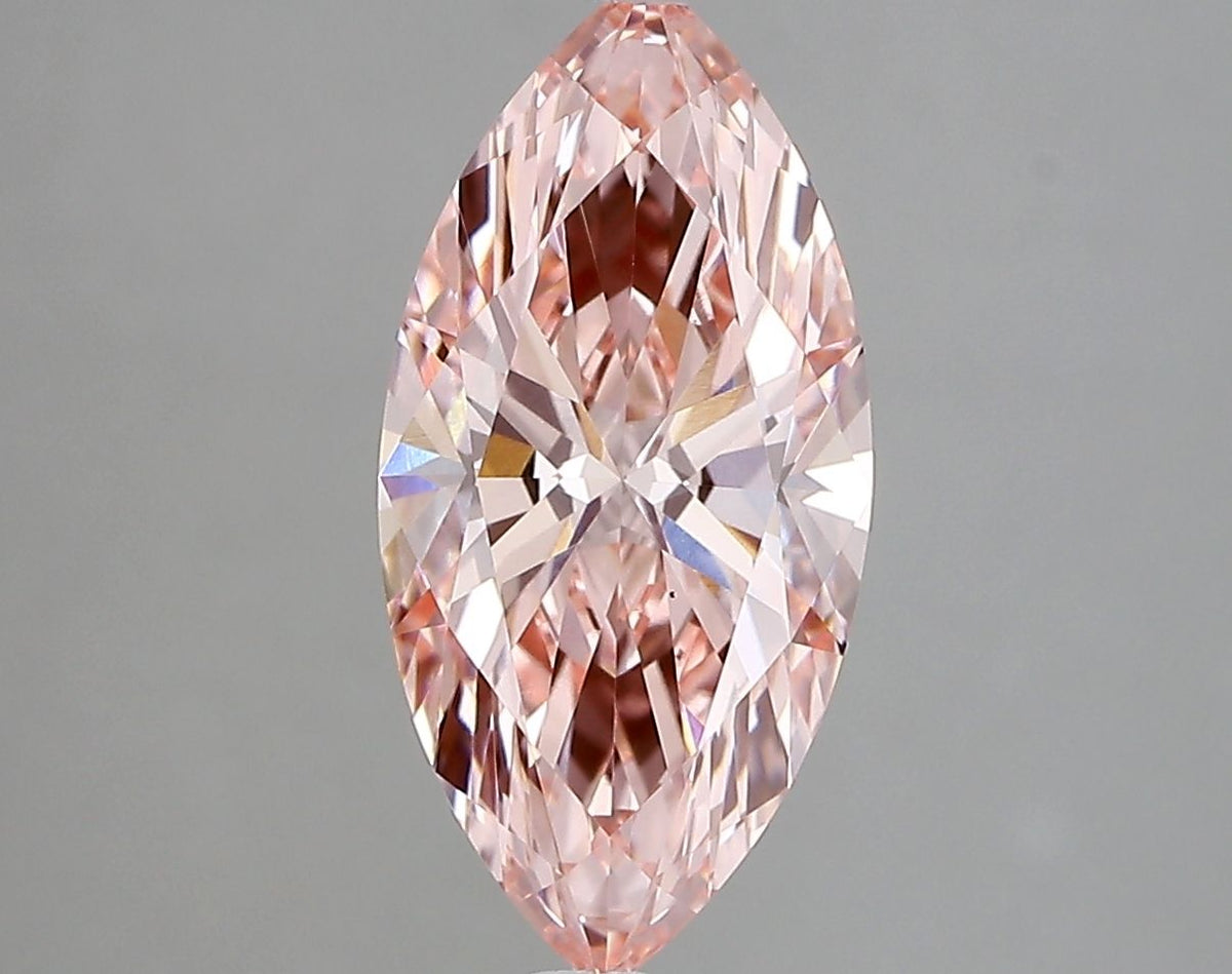 Lab-Grown Marquise Diamond - 2.32 Carats, Fancy Vivid Pink Color, VS1 Clarity - Certified by IGI - Report Number: LG683527627