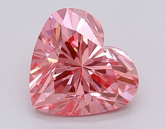 Lab-Grown Heart Diamond - 1.06 Carats, Fancy Vivid Pink Color, VS1 Clarity - Certified by IGI - Report Number: LG615367044