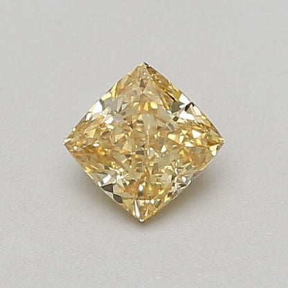 Lab-Grown Cushion Diamond - 0.54 Carats, Fancy Vivid Yellow Color, VVS2 Clarity - Certified by IGI - Report Number: LG677504137
