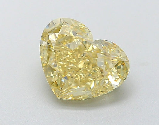 Lab-Grown Heart Diamond - 2.51 Carats, Fancy Intense Yellow Color, VS2 Clarity - Certified by IGI - Report Number: LG642431390