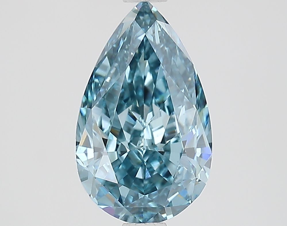Lab-Grown Pear Diamond - 2.09 Carats, Fancy Vivid Blue Color, VVS2 Clarity - Certified by IGI - Report Number: LG681516148