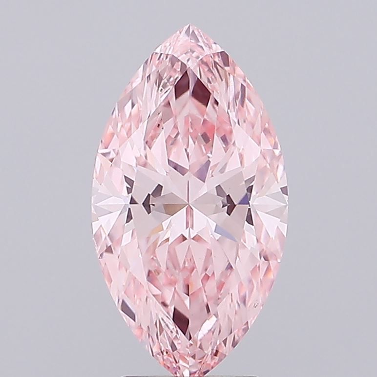 Lab-Grown Marquise Diamond - 3.02 Carats, Fancy Vivid Pink Color, VS1 Clarity - Certified by IGI - Report Number: LG686501961