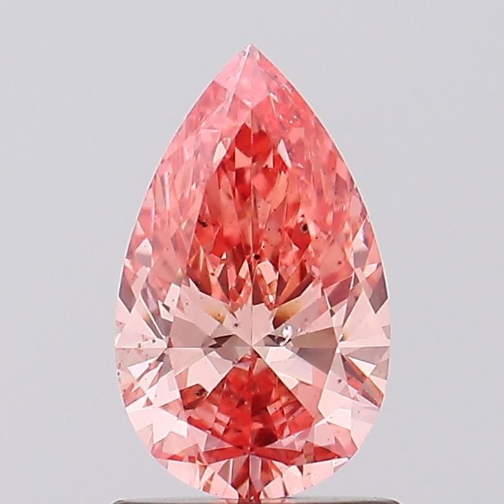 Lab-Grown Pear Diamond - 1.02 Carats, Fancy Vivid Pink Color, SI1 Clarity - Certified by IGI - Report Number: LG603336151