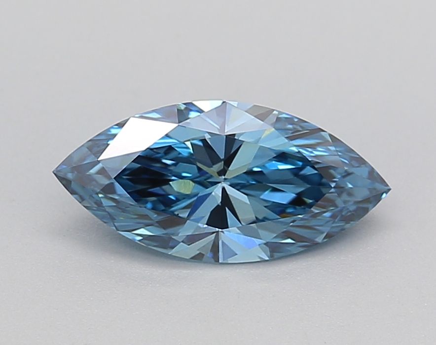 Lab-Grown Marquise Diamond - 0.9 Carats, Fancy Vivid Blue Color, VS1 Clarity - Certified by IGI - Report Number: LG624499489