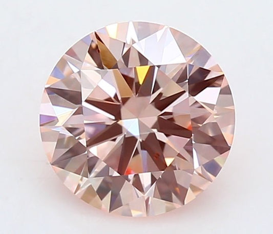 Lab-Grown Round Diamond - 1.0 Carats, Fancy Intense Orange Color, VVS2 Clarity - Certified by IGI - Report Number: LG654432214