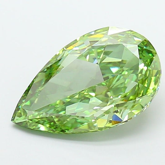Pear 7.01ct Fancy Vivid Green VS2 - Cut • IGI • LG808608366