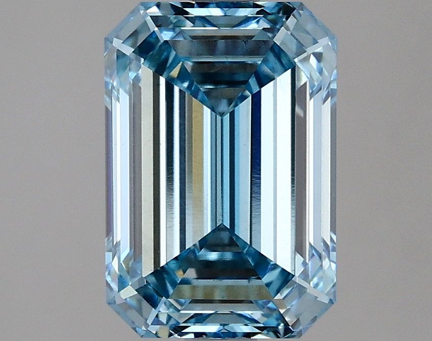 Lab-Grown Emerald Diamond - 3.02 Carats, Fancy Vivid Blue Color, VS2 Clarity - Certified by IGI - Report Number: LG636431228