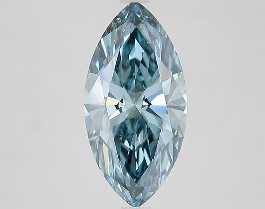 Lab-Grown Marquise Diamond - 3.0 Carats, Fancy Vivid Blue Color, VS1 Clarity - Certified by IGI - Report Number: LG685562272