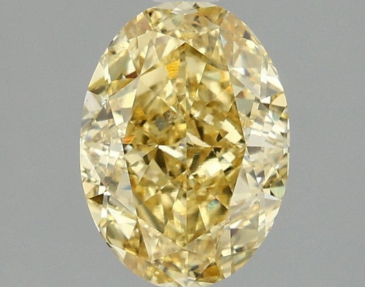 Lab-Grown Oval Diamond - 2.04 Carats, Fancy Intense Yellow Color, VVS2 Clarity - Certified by IGI - Report Number: LG667419896