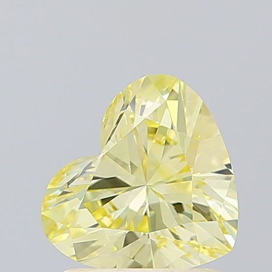 Lab-Grown Heart Diamond - 1.08 Carats, Fancy Intense Yellow Color, VVS2 Clarity - Certified by IGI - Report Number: LG598331301