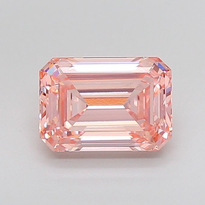 Lab-Grown Emerald Diamond - 5.54 Carats, Fancy Intense Pink Color, VS2 Clarity - Certified by IGI - Report Number: LG647448124