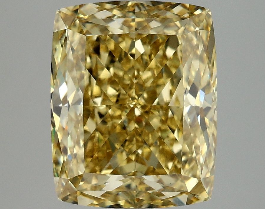 Lab-Grown Cushion Diamond - 4.08 Carats, Fancy Intense Yellow Color, VS1 Clarity - Certified by IGI - Report Number: LG675578598
