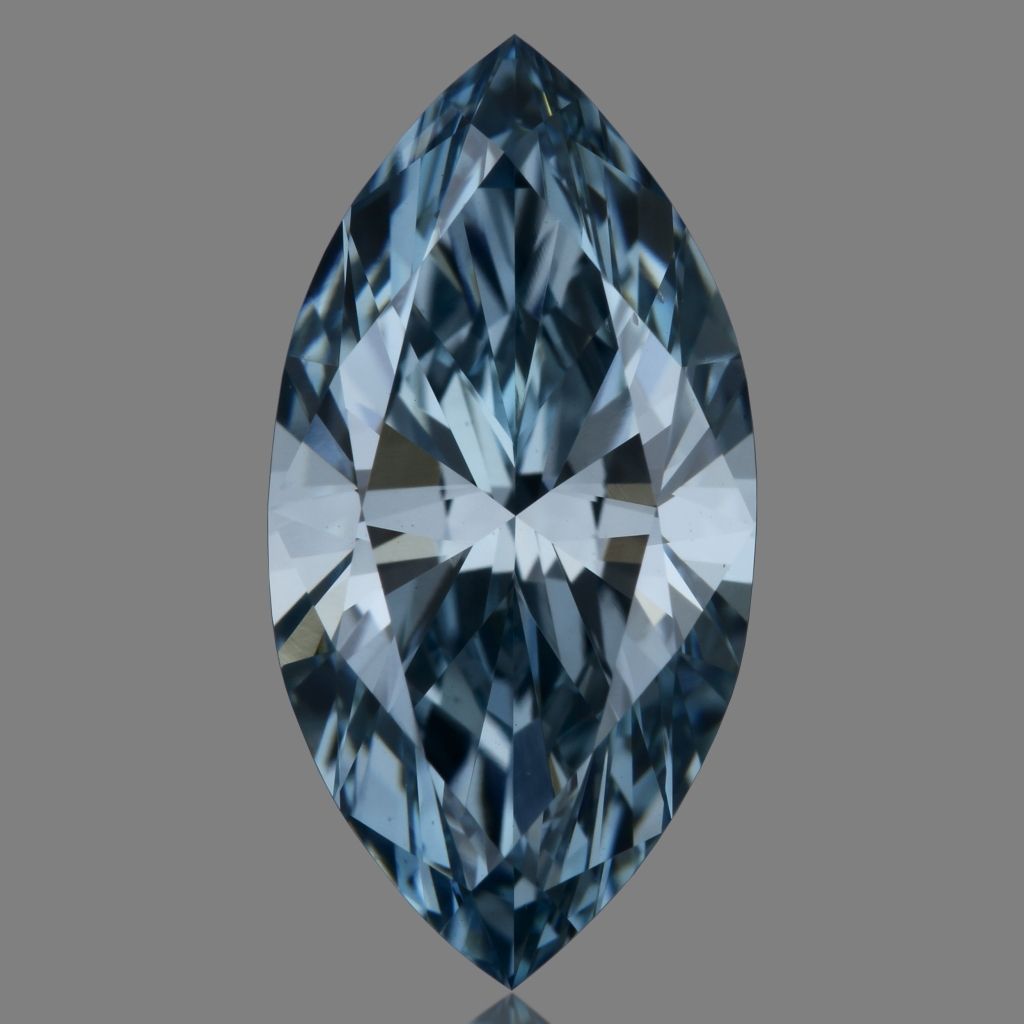 Lab-Grown Marquise Diamond - 1.52 Carats, Fancy Vivid Blue Color, VS1 Clarity - Certified by IGI - Report Number: LG645478169