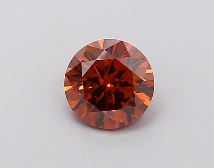 Lab-Grown Round Diamond - 0.79 Carats, Fancy Deep Orange Color, VVS1 Clarity - Certified by IGI - Report Number: LG658494578