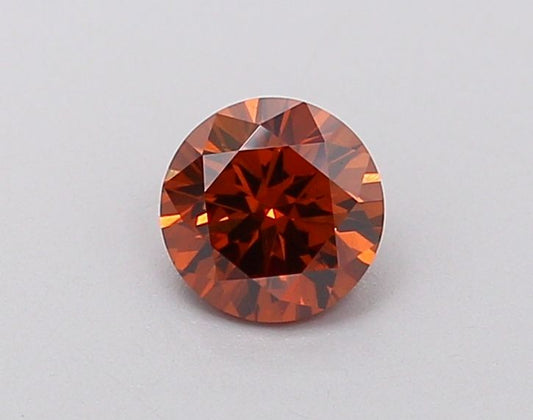 Lab-Grown Round Diamond - 0.79 Carats, Fancy Deep Orange Color, VVS1 Clarity - Certified by IGI - Report Number: LG658494578