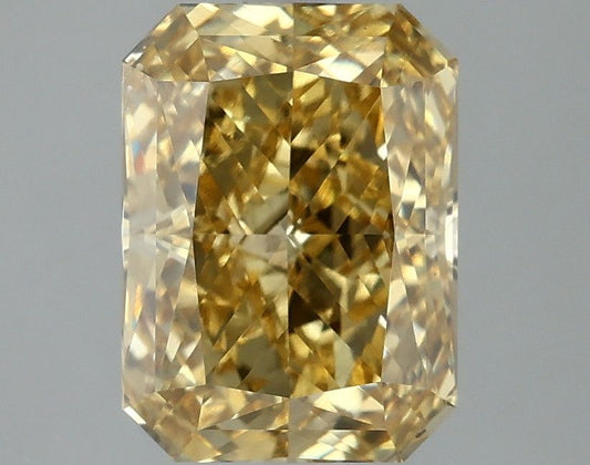 Lab-Grown Radiant Diamond - 2.98 Carats, Fancy Vivid Yellow Color, VS2 Clarity - Certified by IGI - Report Number: LG647494584