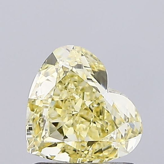 Lab-Grown Heart Diamond - 1.04 Carats, Fancy Intense Yellow Color, VS1 Clarity - Certified by IGI - Report Number: LG654492791