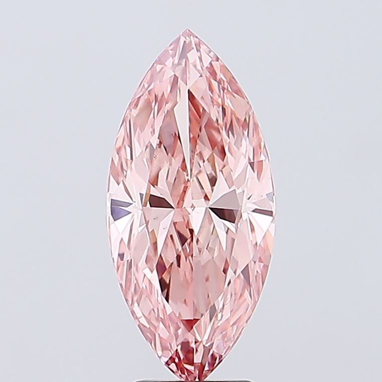 Lab-Grown Marquise Diamond - 4.09 Carats, Fancy Intense Brownish Pink Color, VS1 Clarity - Certified by IGI - Report Number: LG659454877