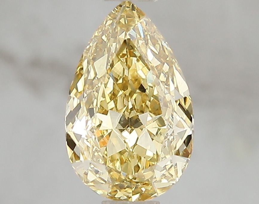 Lab-Grown Pear Diamond - 1.56 Carats, Fancy Intense Yellow Color, VS1 Clarity - Certified by IGI - Report Number: LG673405972