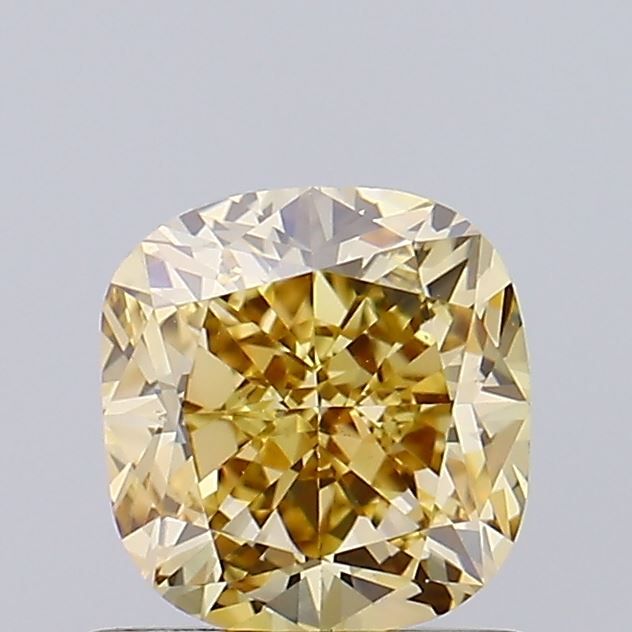 Lab-Grown Cushion Diamond - 1.01 Carats, Fancy Brown Yellow Color, VS1 Clarity - Certified by IGI - Report Number: LG649453594
