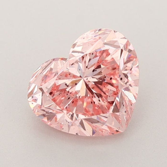 Lab-Grown Heart Diamond - 1.37 Carats, Fancy Vivid Pink Color, SI2 Clarity - Certified by IGI - Report Number: LG595382390