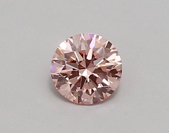 Lab-Grown Round Diamond - 0.39 Carats, Fancy Vivid Pink Color, VS2 Clarity - Certified by IGI - Report Number: LG689536902