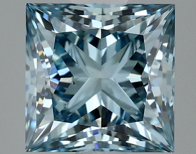 Lab-Grown Princess Diamond - 2.41 Carats, Fancy Vivid Blue Color, SI1 Clarity - Certified by IGI - Report Number: LG634481142
