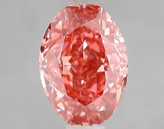 Lab-Grown Oval Diamond - 1.5 Carats, Fancy Vivid Pink Color, VVS2 Clarity - Certified by IGI - Report Number: LG662471680