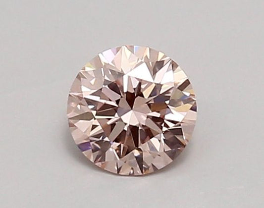 Lab-Grown Round Diamond - 0.62 Carats, Fancy Intense Pink Color, VVS2 Clarity - Certified by IGI - Report Number: LG607316195