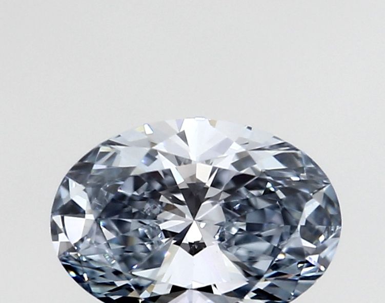 Lab-Grown Oval Diamond - 0.32 Carats, Fancy Blue Color, VVS2 Clarity - Certified by IGI - Report Number: LG528298919
